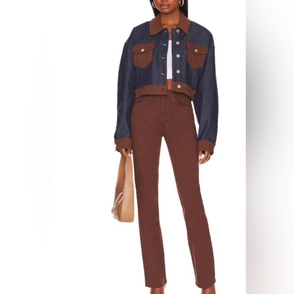 WeWoreWhat High Rise Stretch Jean in Cacao Brown NWT